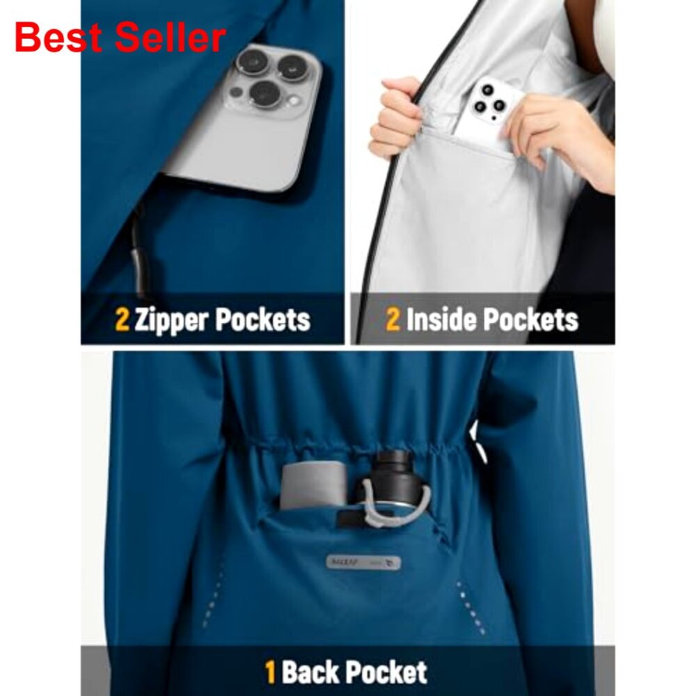 Waterproof Packable Lightweight Running Jacket Re… - image 5